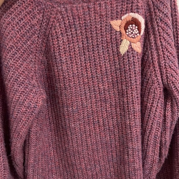 LoveShackFancy Snow Kiss Embroidered Brookie Wool-Blend Cardigan in Purple - Picture 6 of 6